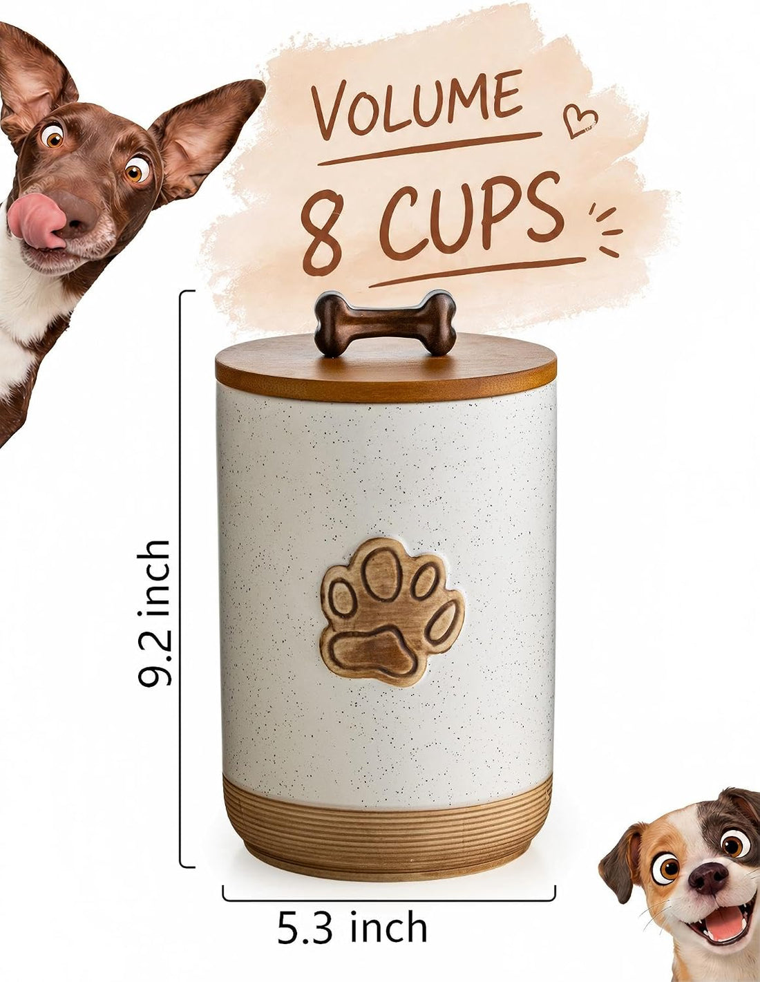 Miamolo Dog Treat Container with Lid