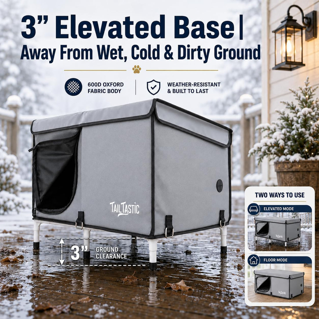 Outdoor Cat House Elevated,Insulated Feral Cat House Outdoor