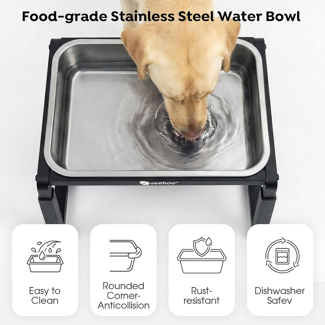 Veehoo 2.4 Gallon Elevated Dog Water Bowl