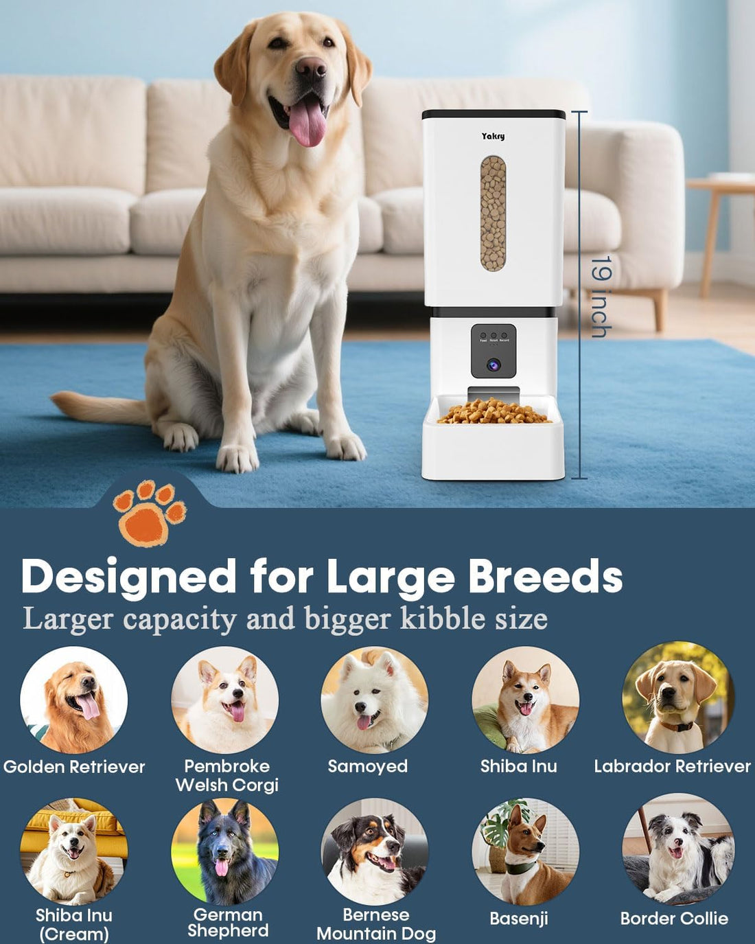 Automatic Dog Feeder Large Breed with Camera