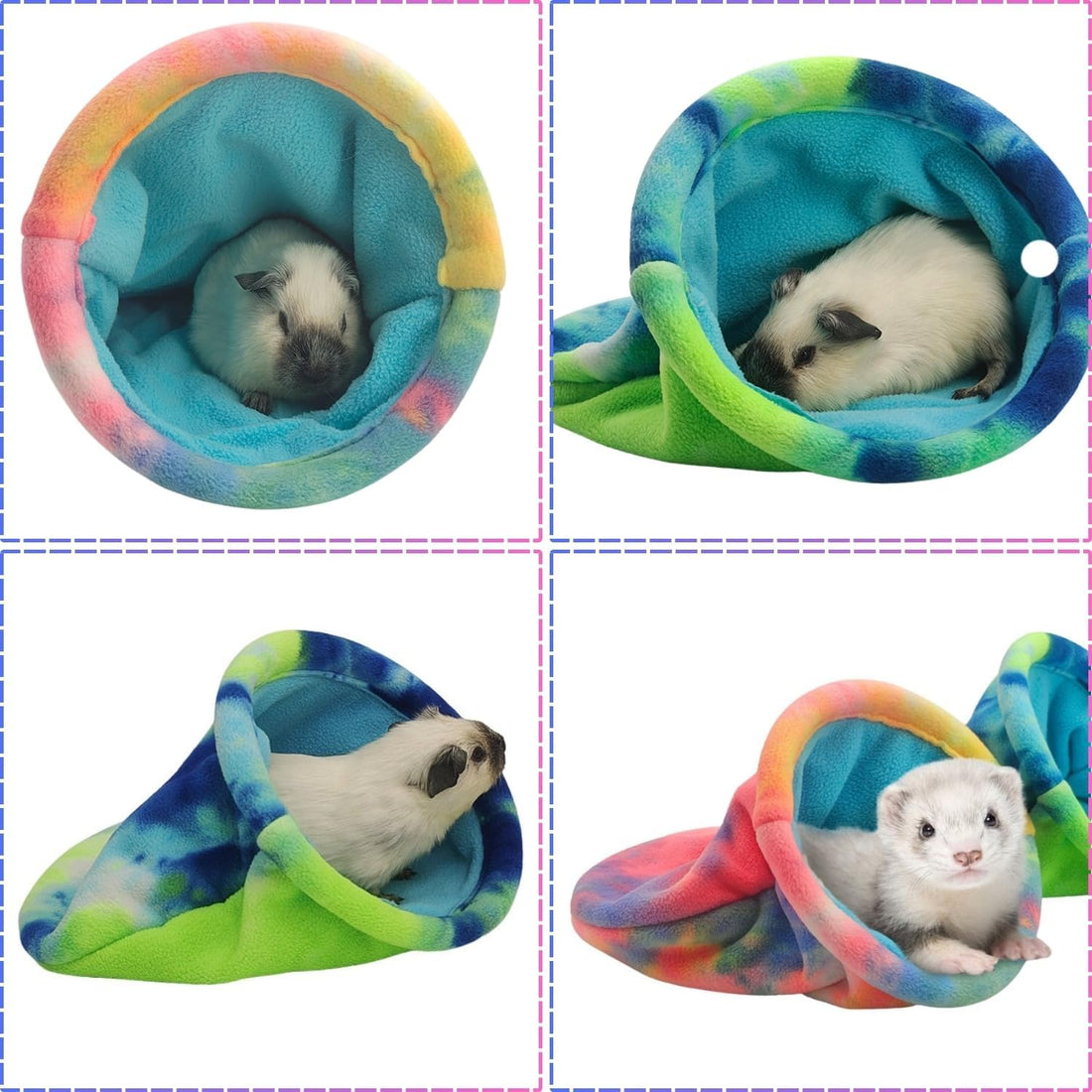 2 Pack Guinea Pig Snuggle Sack Soft Fleece Large Hideout