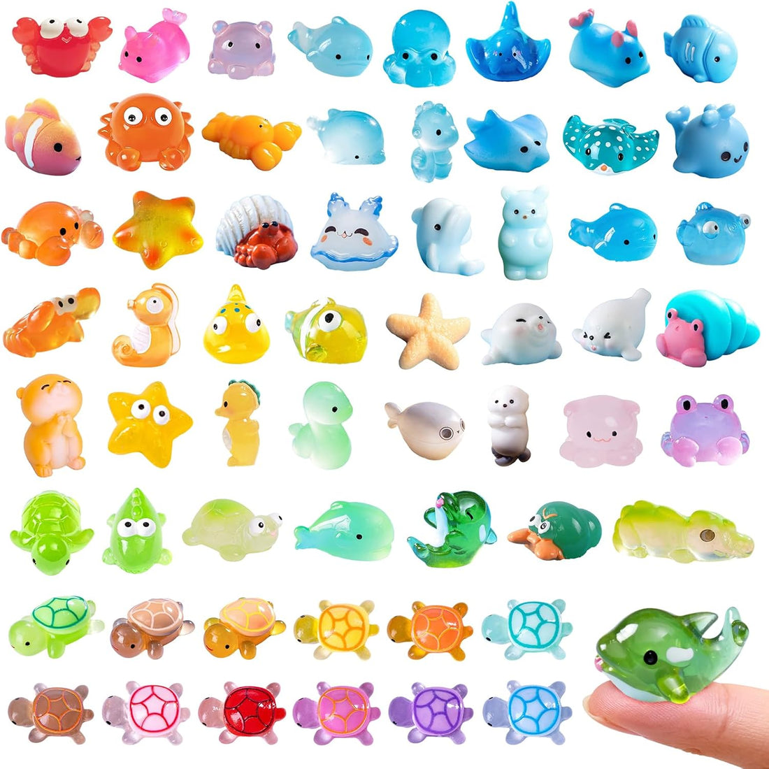 Zerobe Mini Resin Animals: 40 Styles Tiny Collectible Figurine Bulk