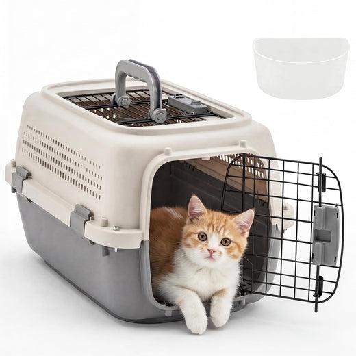 DUMOS 23" Hard-Sided Pet Carrier for Small Dogs & Cats