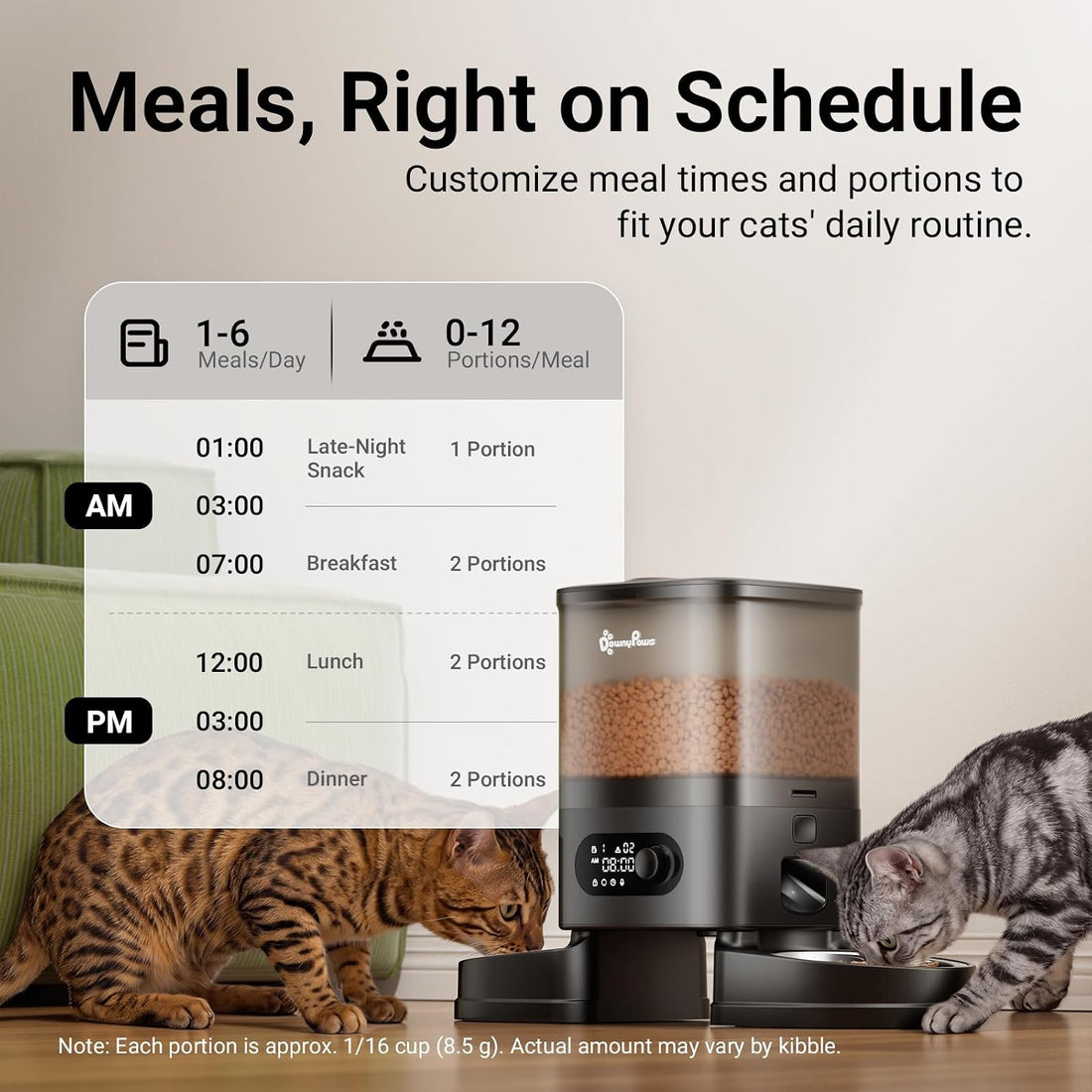 DownyPaws Automatic Cat Feeder 2 Cats