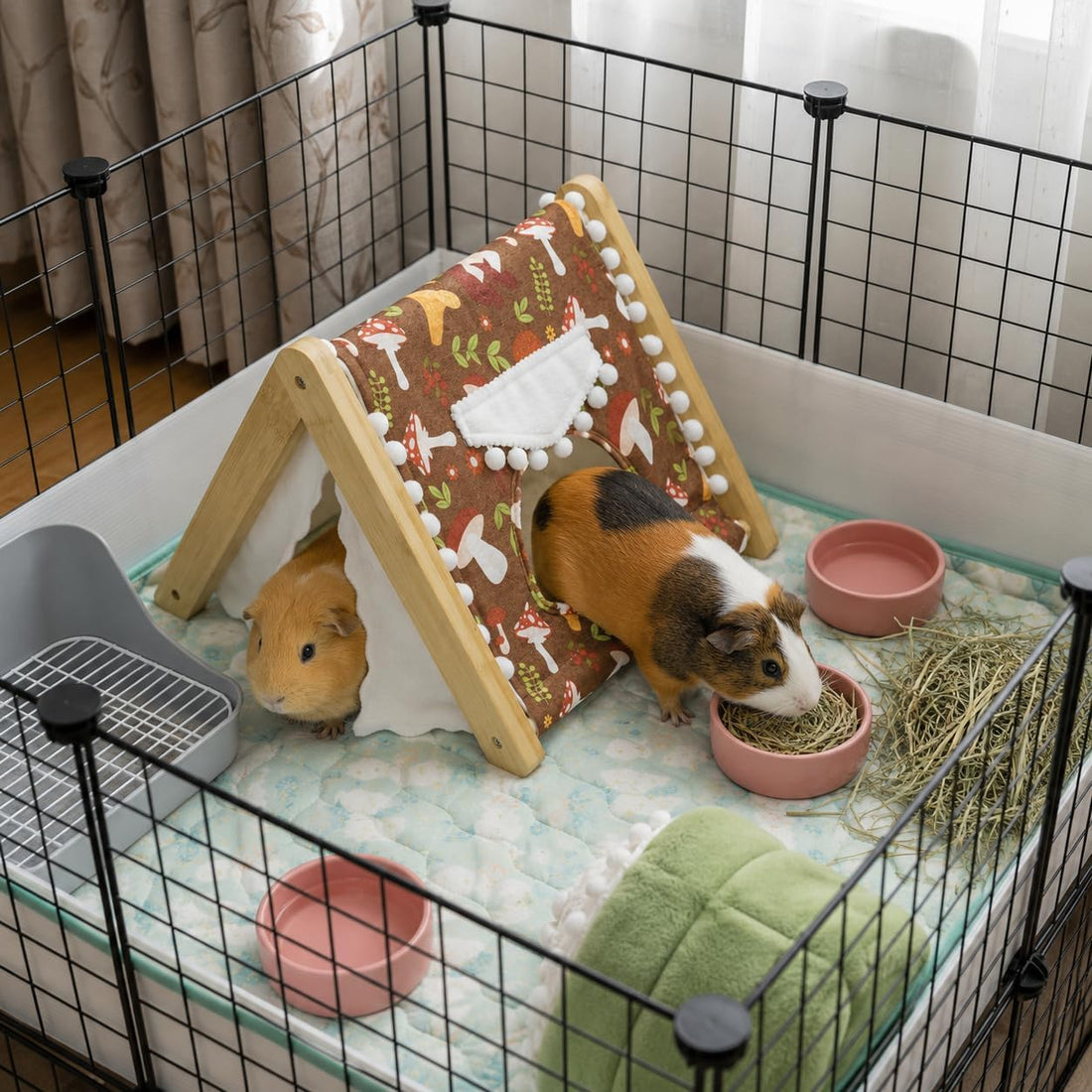 Guinea Pig House, Bamboo Hideout with Window