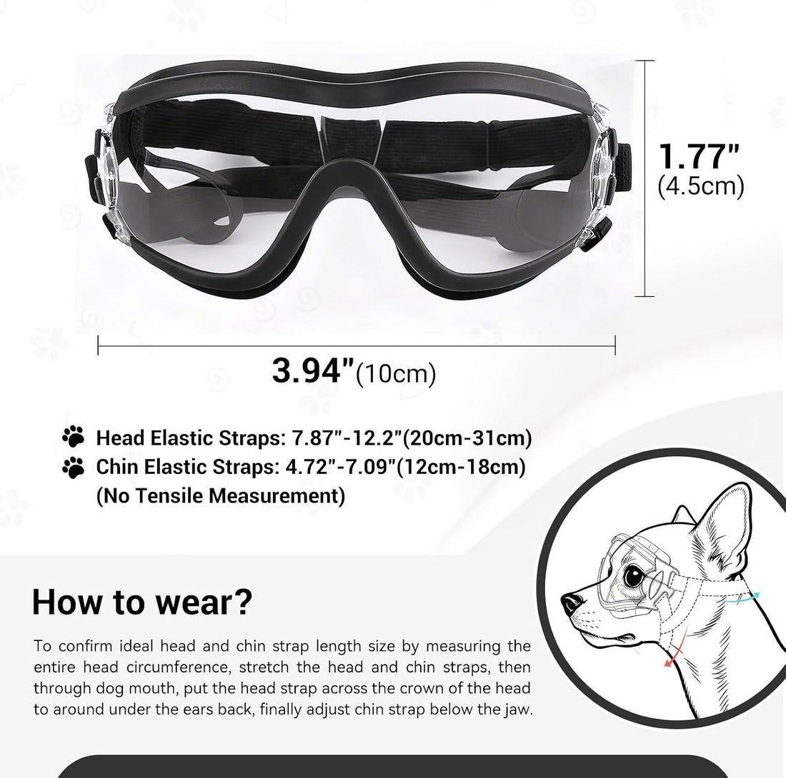 NAMSAN Clear Dog Goggles for Small Dogs