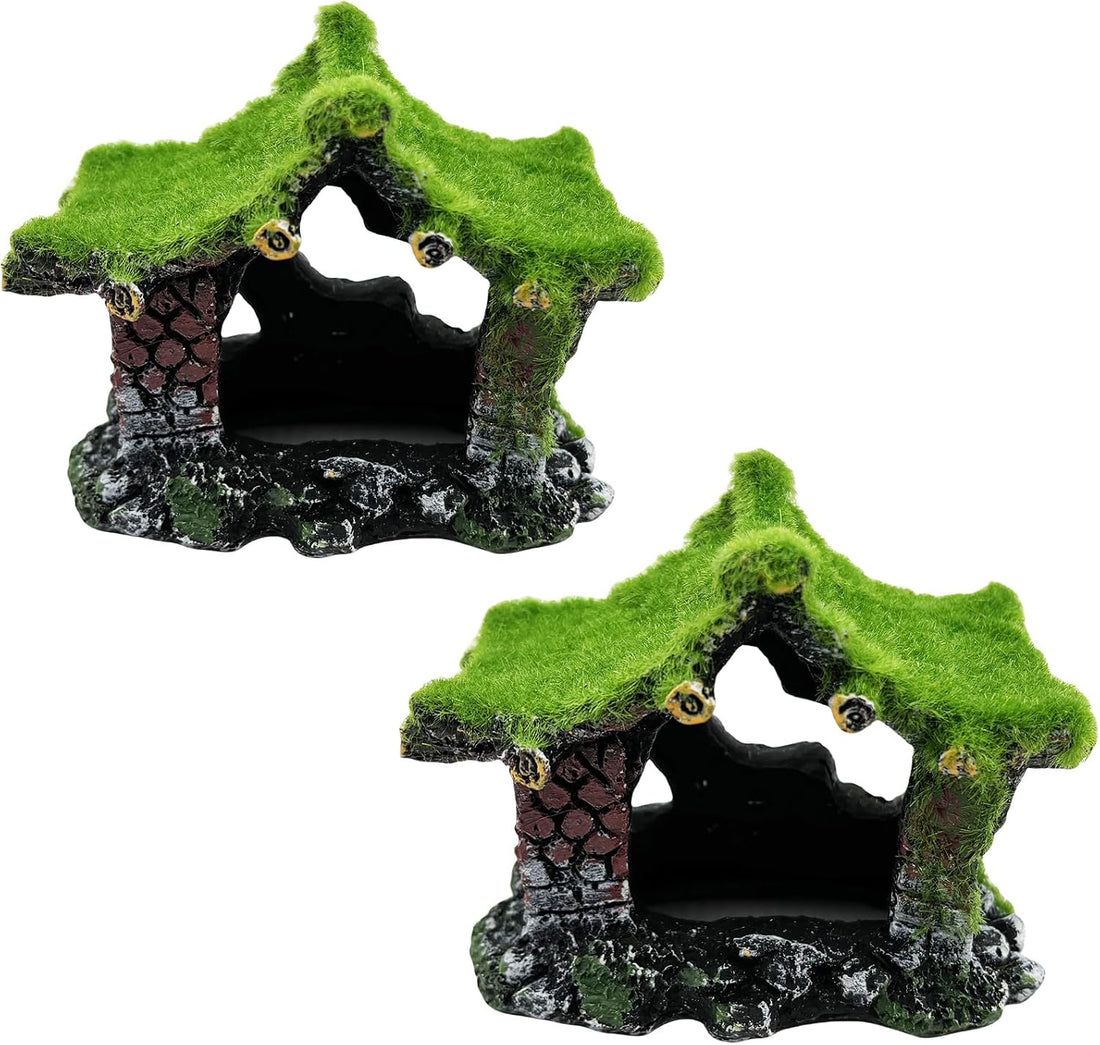 Aquarium Decoration House Resin Hideout Small Betta Fish Shrimp Tank