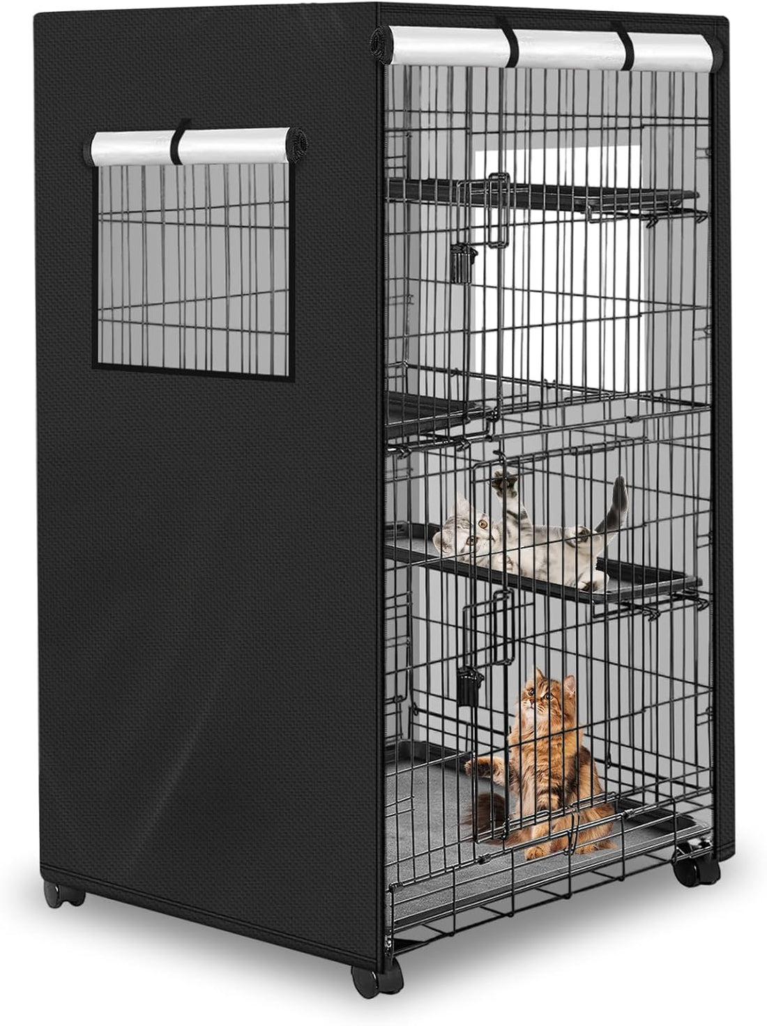 Cat House Cover, Outdoor Cat Enclosure Covers 600D Waterproof Full