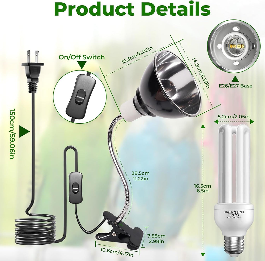 GlowUp 2.4% UVB Bird Cage Light Combo Kit