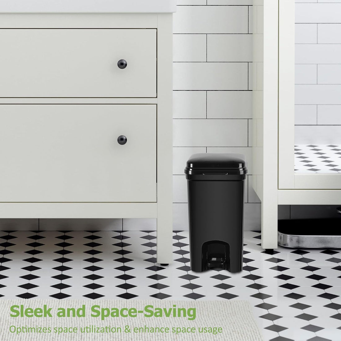 Dog Poop Trash Can, All-Black, 5-Liter