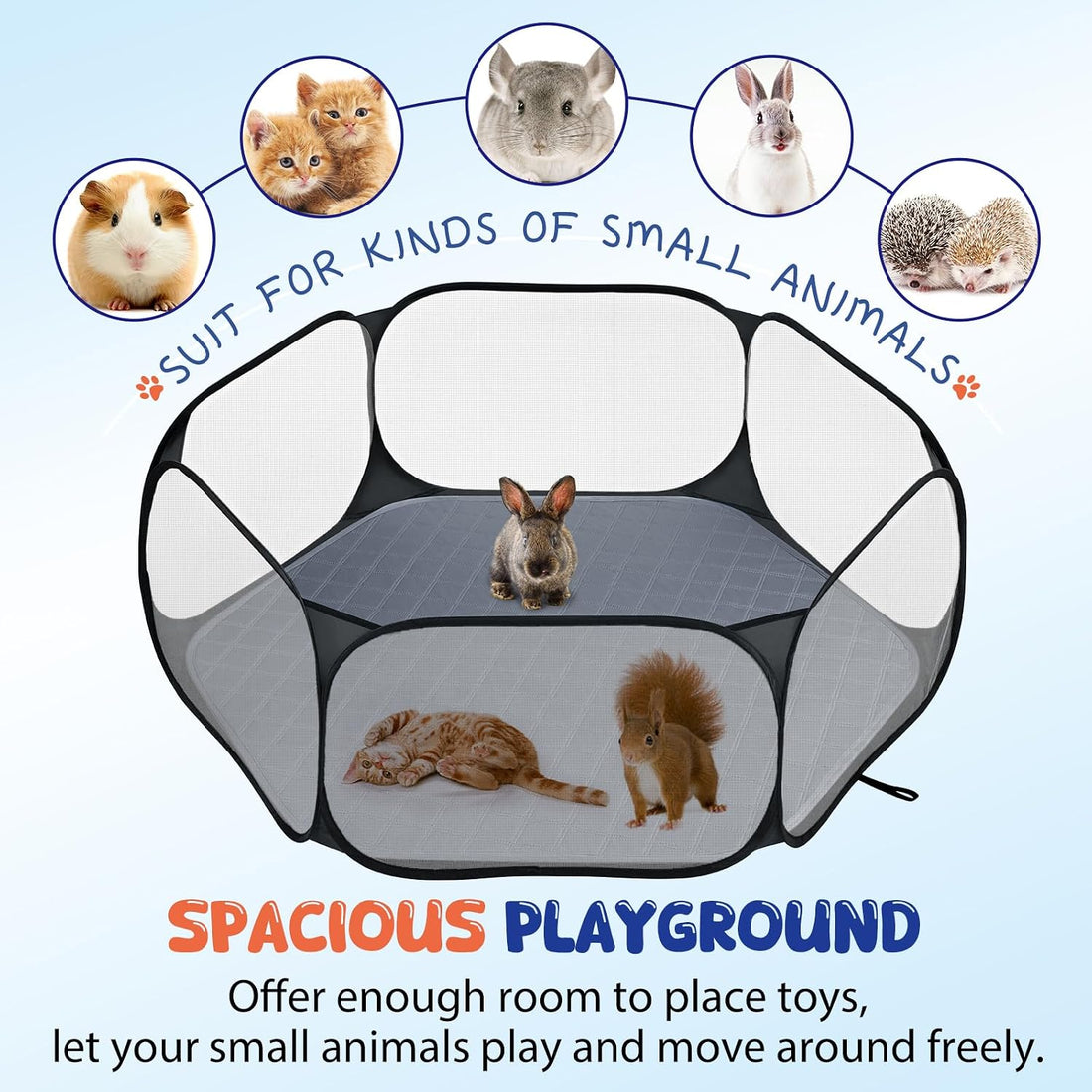 Pawaboo Small Animals Playpen with Pad