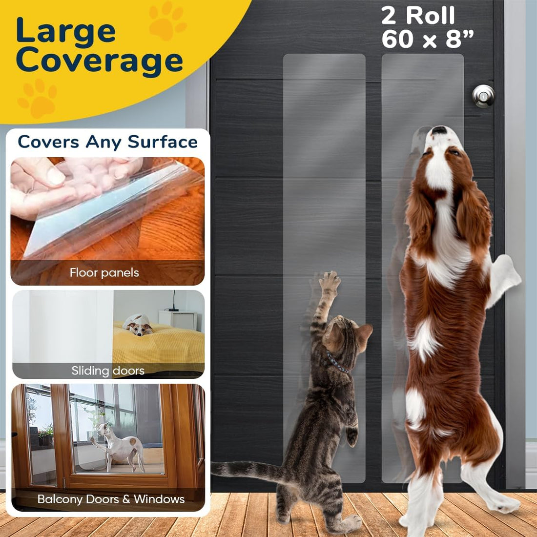 PROTECTO Door Protector from Dog Scratching w/Utility Knife