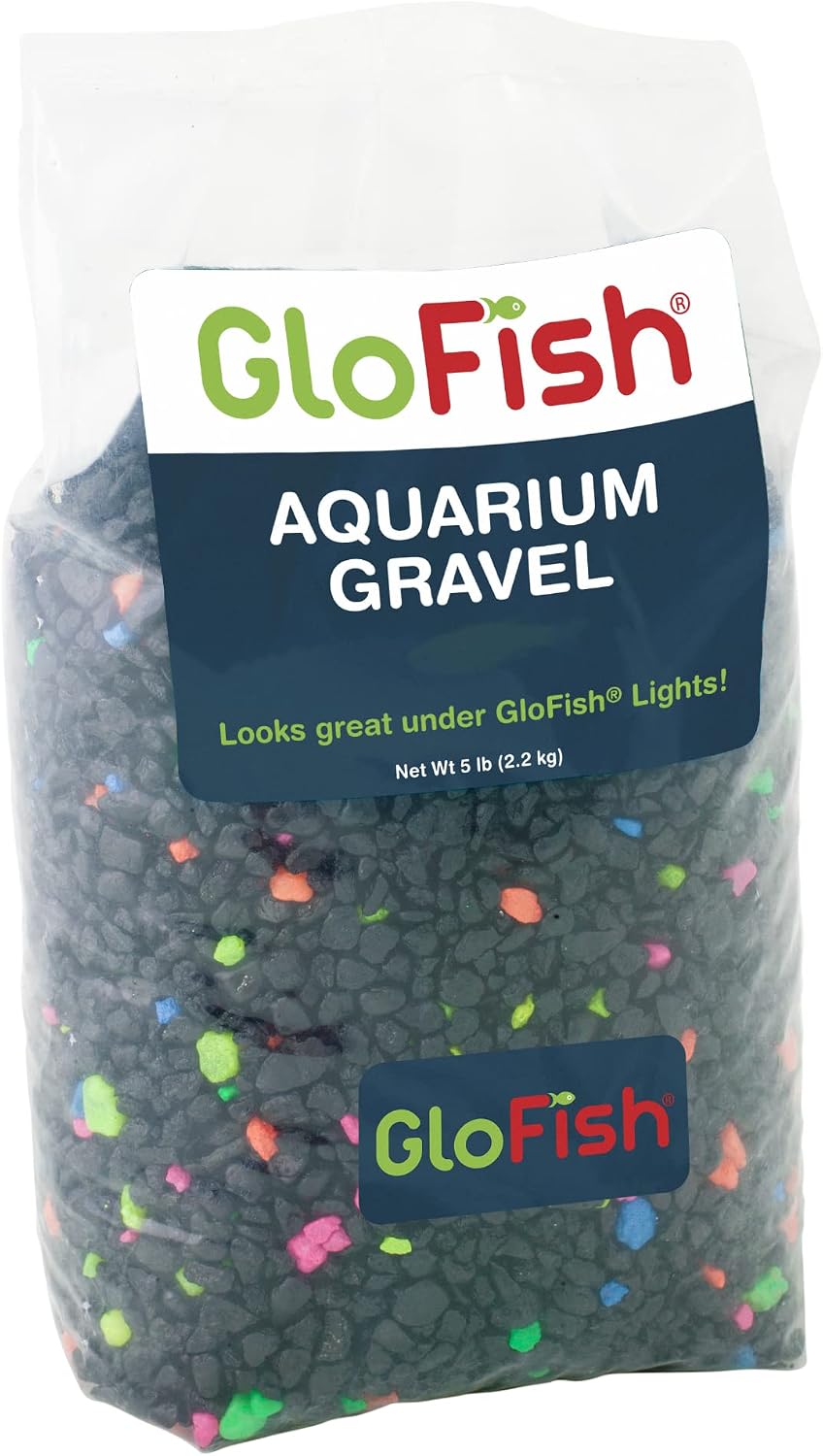 GloFish Aquarium Gravel, Black With Fluorescent Accents
