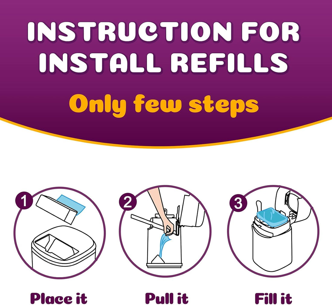 Cat Litter Refill Bags Compatible with Genie Easy Roll Litter Bin
