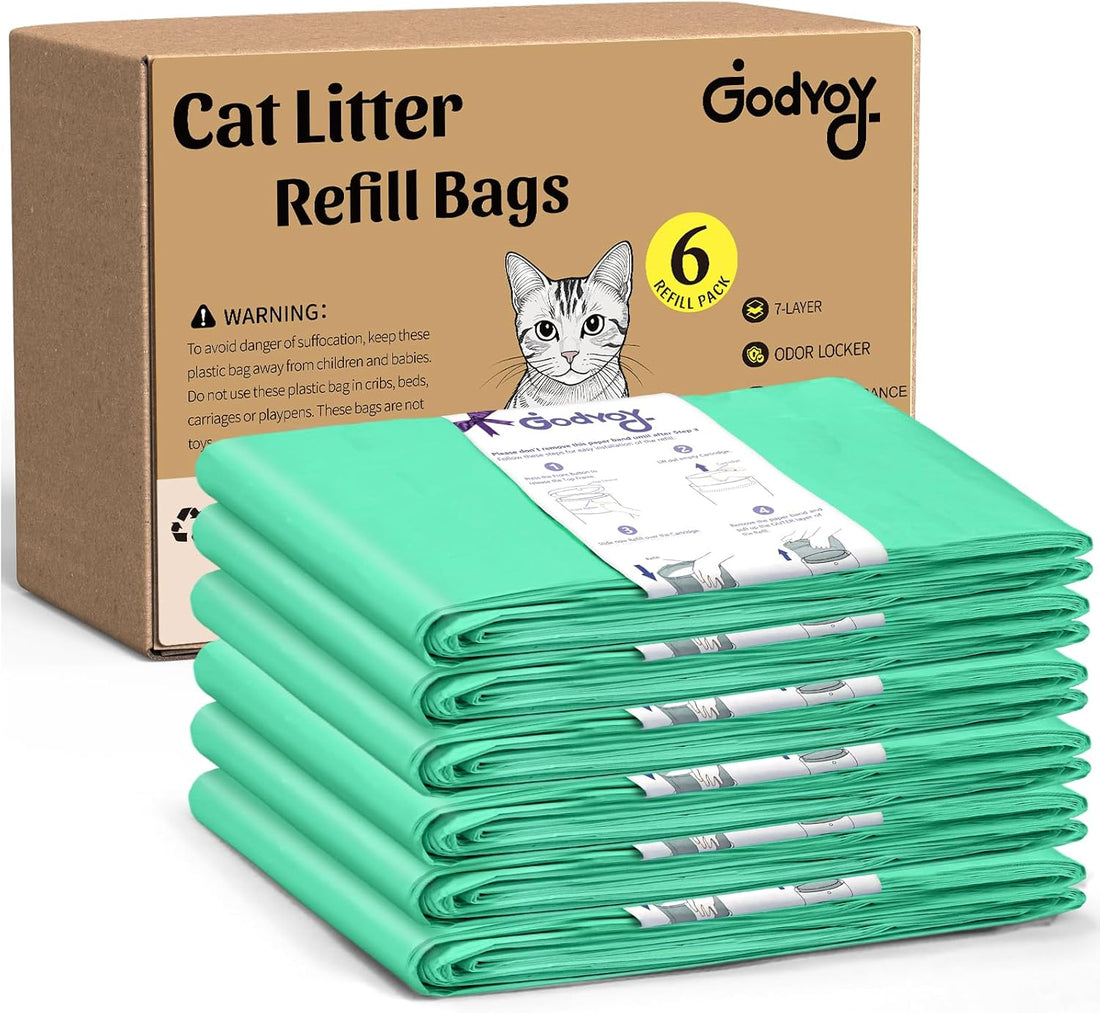 6 Pack Refill Compatible with Litter Champ Refill Bags Pail