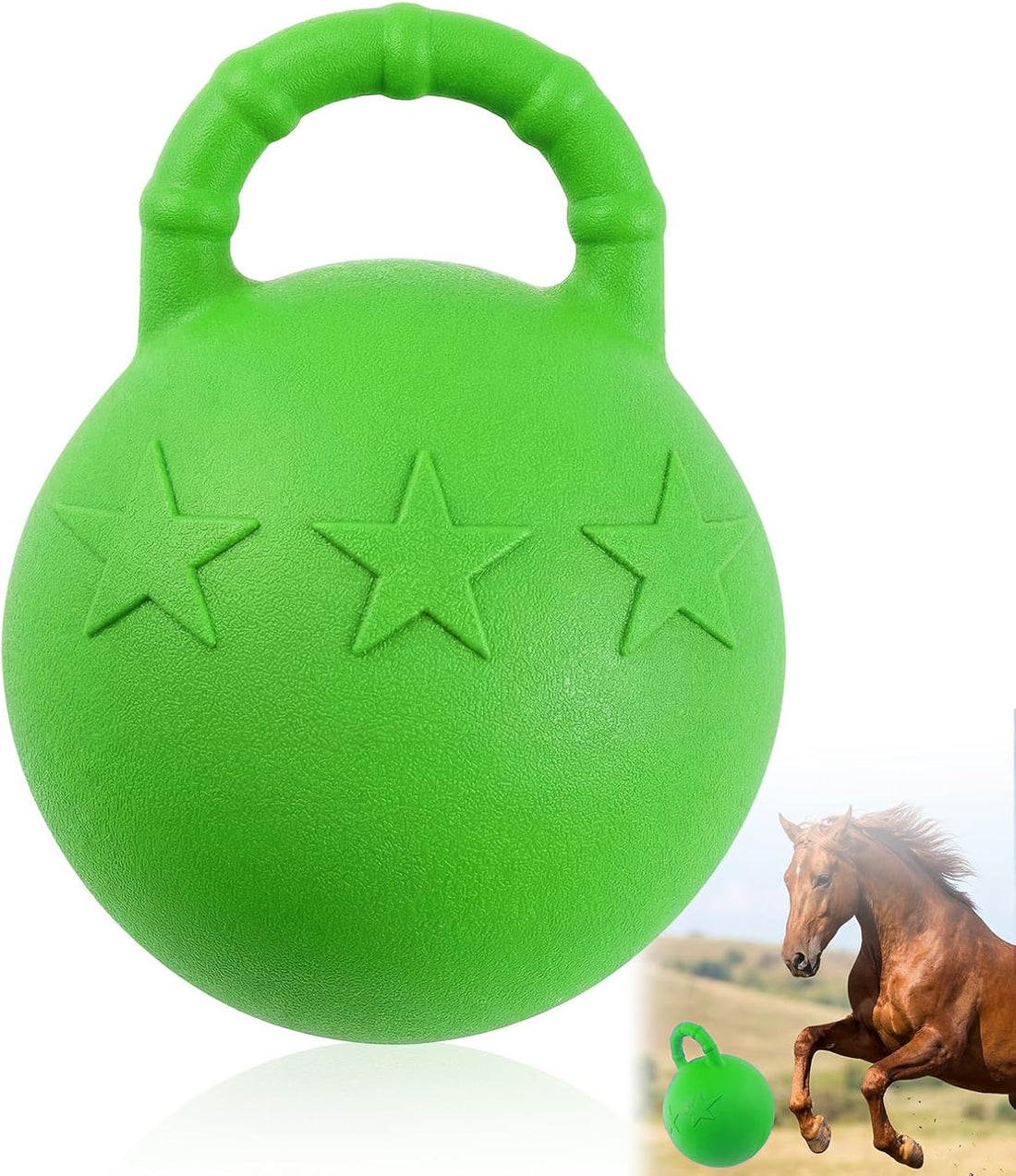 2 Pcs 10" Horse Herding Ball with Handle, Fruit Scented, Blue