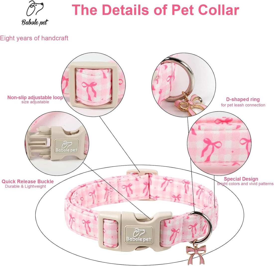 Babole Pet Girl Dog Collar for Puppy Small Dogs