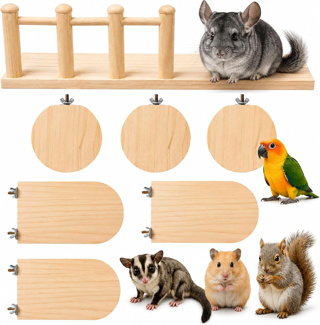 Chinchilla Hideout House Solid Wooden Chinchilla Cage Accessories