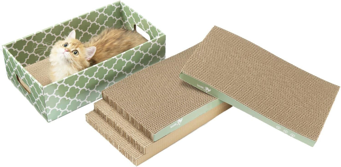 Cat Scratcher Cardboard Scratching Pads Scratch with Catnip 2PCS