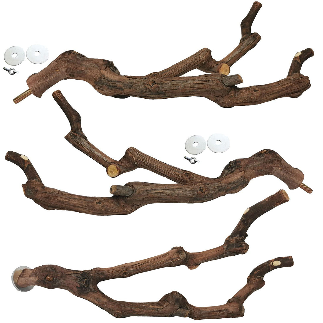 kathson Natural Parrot Perch Bird Stand Pole Wild Grape Stick Paw