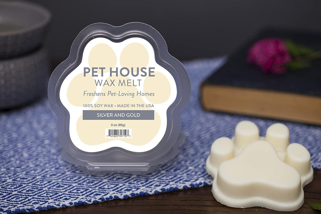 Silver & Gold Christmas Wax Melts Plant-Based Wax, 2 Pack Pet House