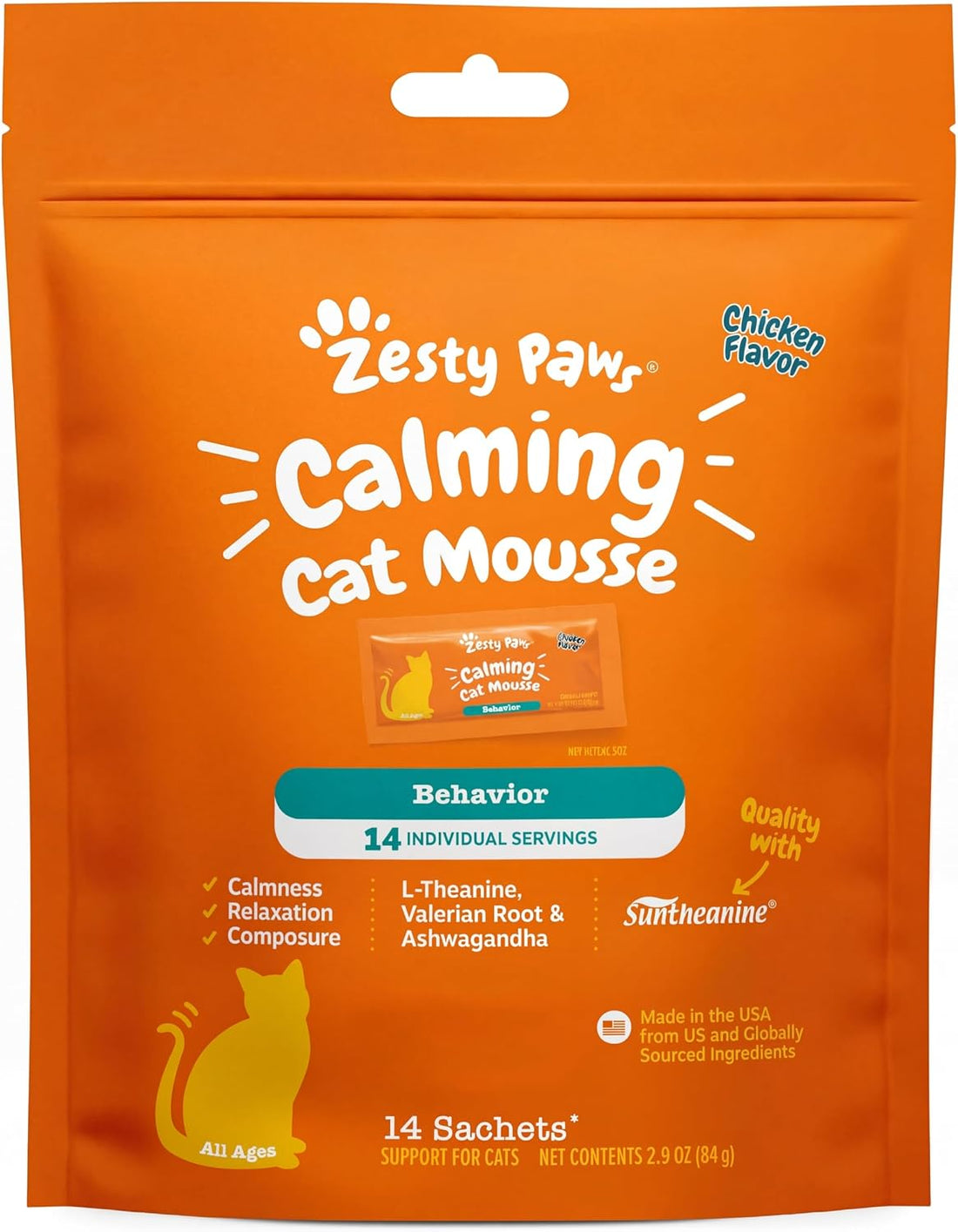 Zesty Paws Digestion Cat Mousse - Cat Vitamins Squeezable, Chicken
