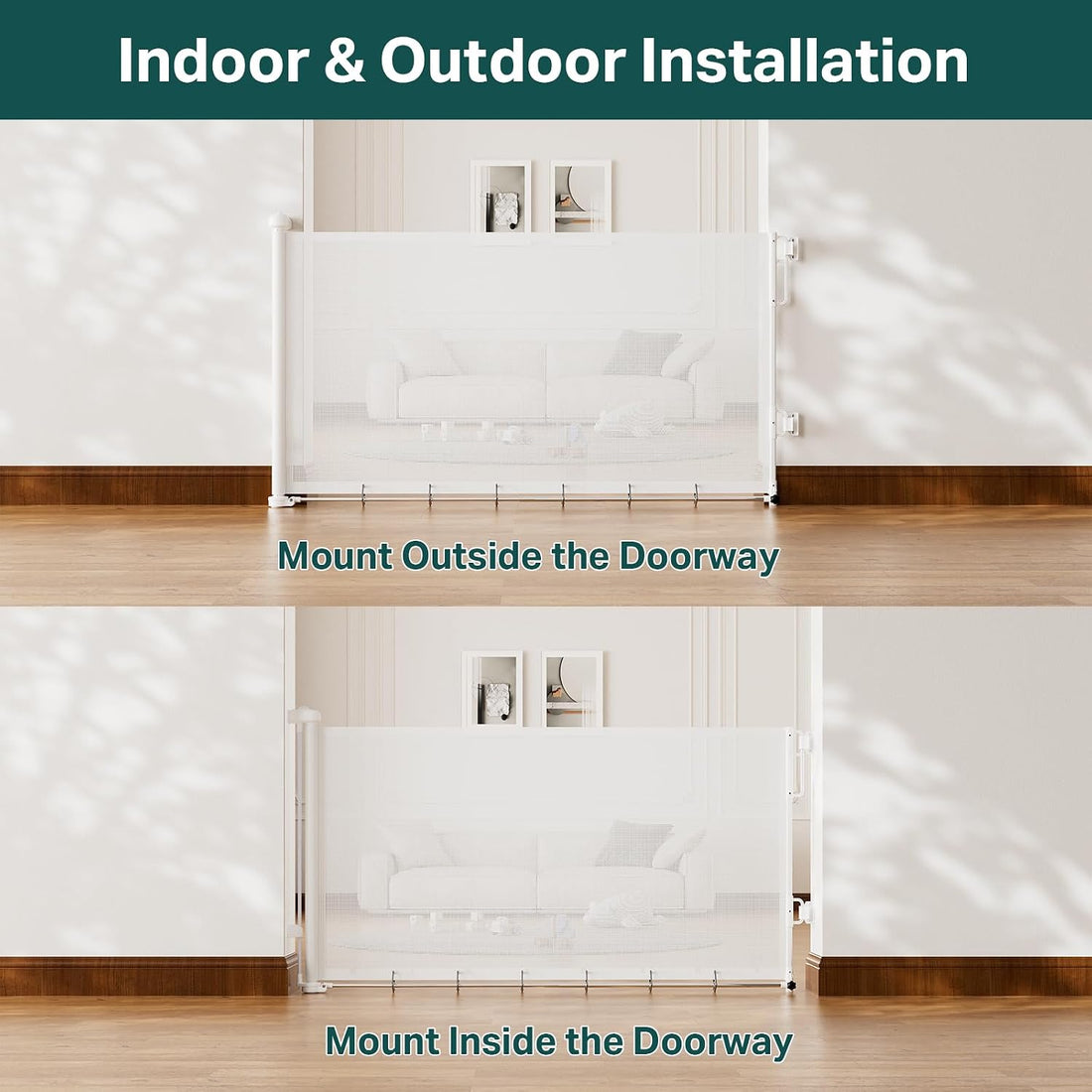 Cumbor 37-55" Retractable Baby Gates for Stairs & Doorways