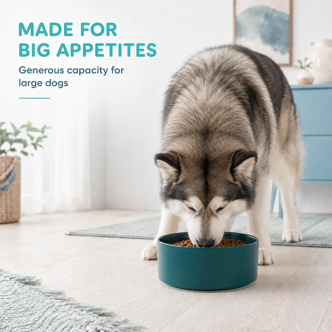 Havniva Ceramic Dog Bowls, 8.3” Dog Food and Water Bowl