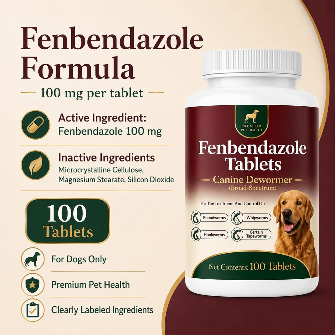 Canine Dewormer for Dogs,for Treatment and Control of Tapeworms