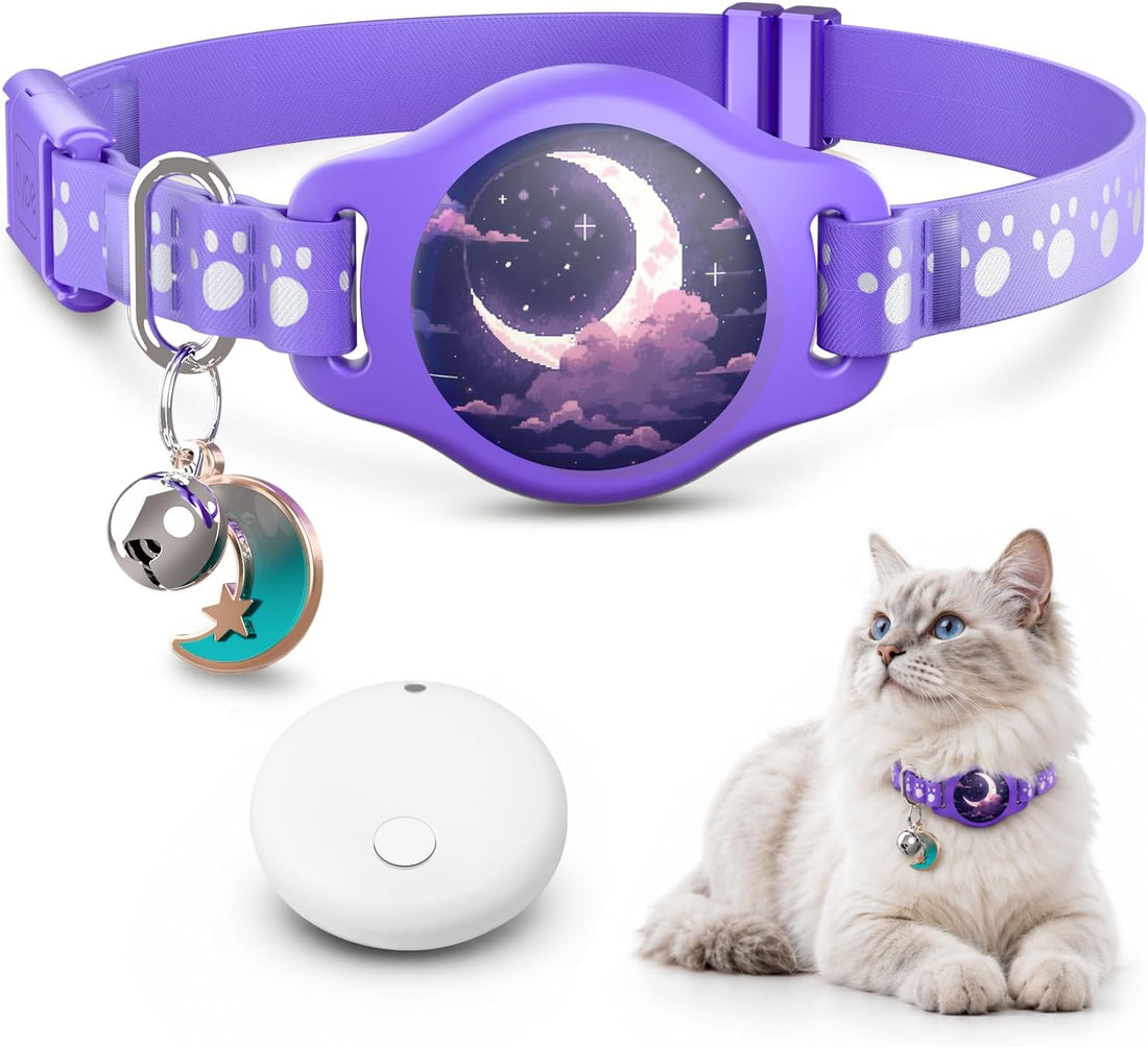 Cat Tracker Collar with Finder Tag - Waterproof Airtag Cat Collar