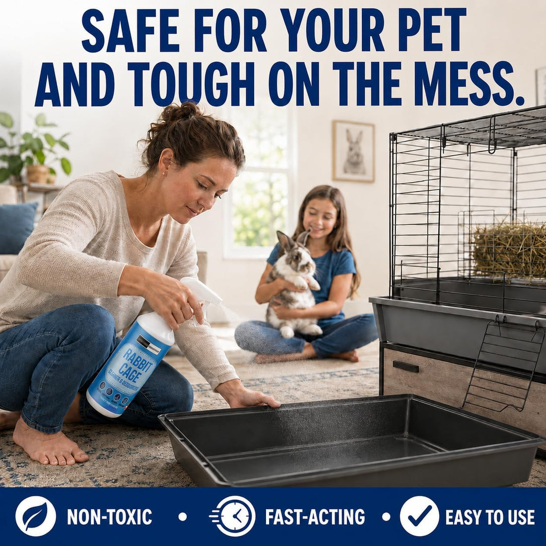 Rabbit Cage Odor Eliminator & Cleaner Spray, 32oz – Made in USA