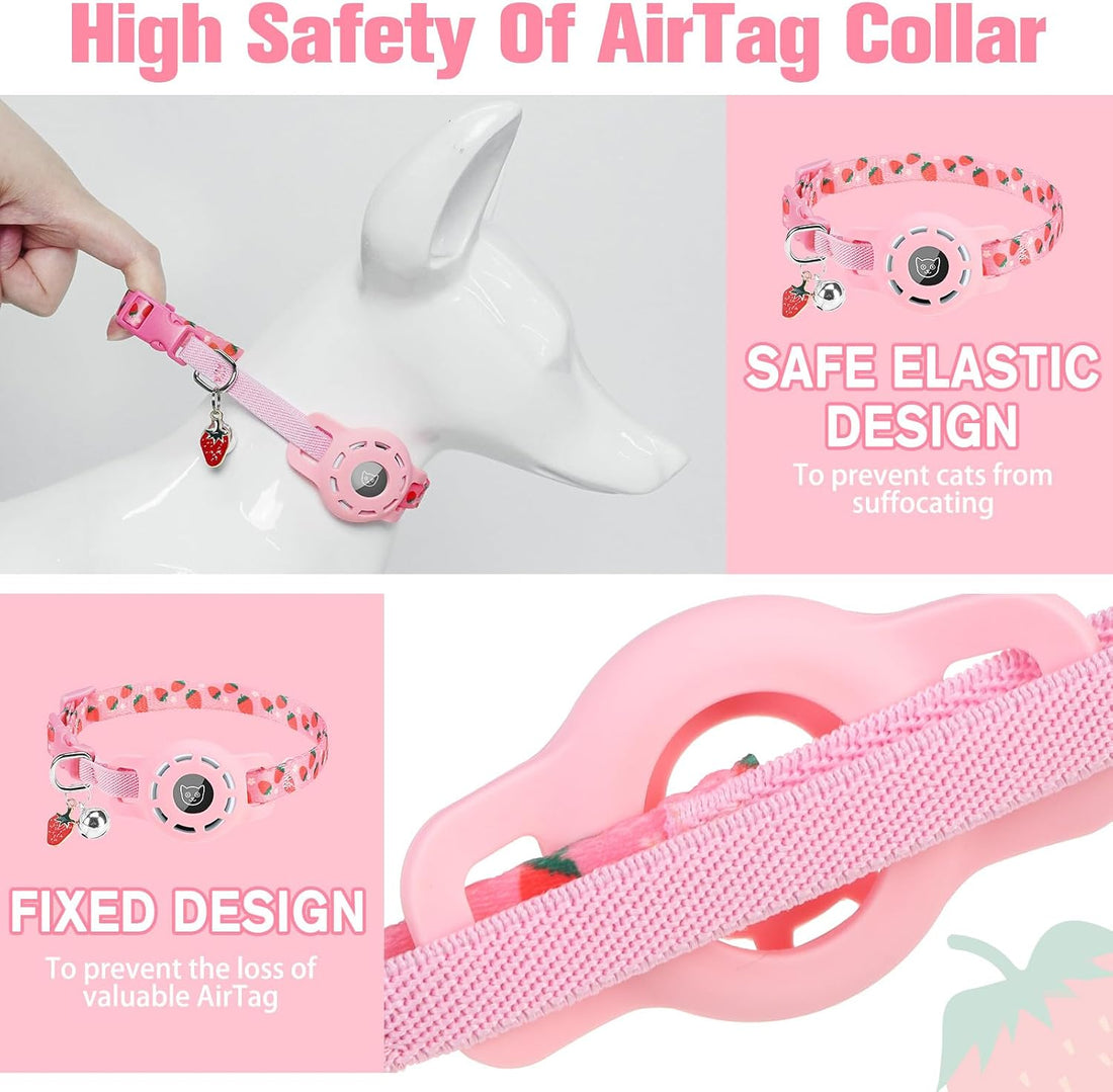 BINGPET AirTag Cat Collar with Bells