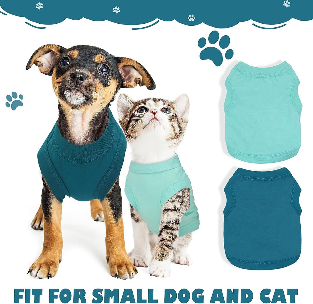 2 Pieces Dog Clothes for Small Dogs Girl Boy Chihuahua Clothes Summer