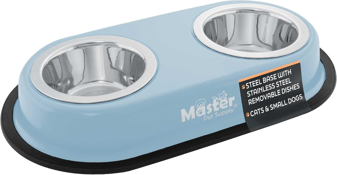 Master Pet Supply Double Dog Bowls Set with Elevated Base