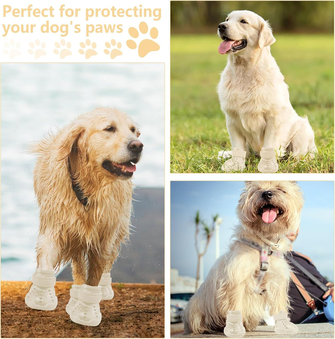 Dog Sandals for Summer and Winter Snowy Day Easy-Clean 4Pcs