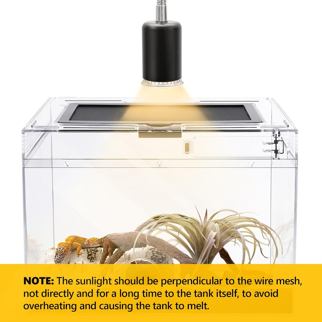 HELIME Reptile Tank 7 Piece Starter Kit with Escape Proof Locking Lid