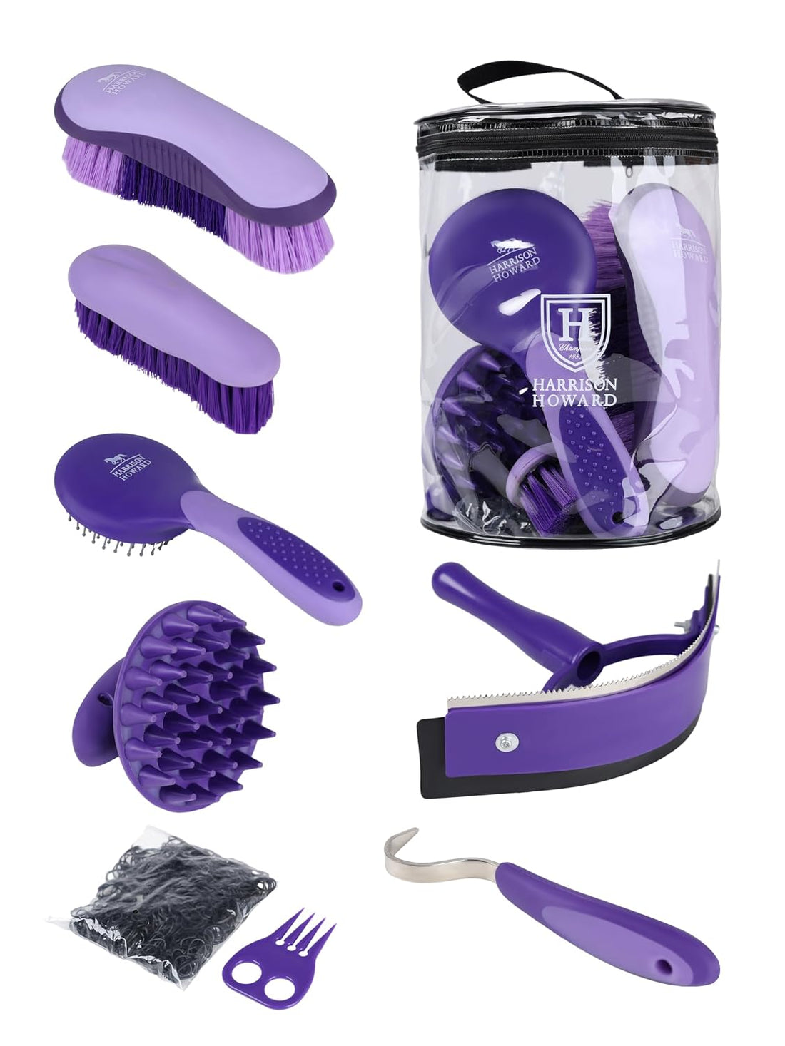 Harrison Howard Horse Grooming Kit, 7 Piece Grooming Supplies Kit