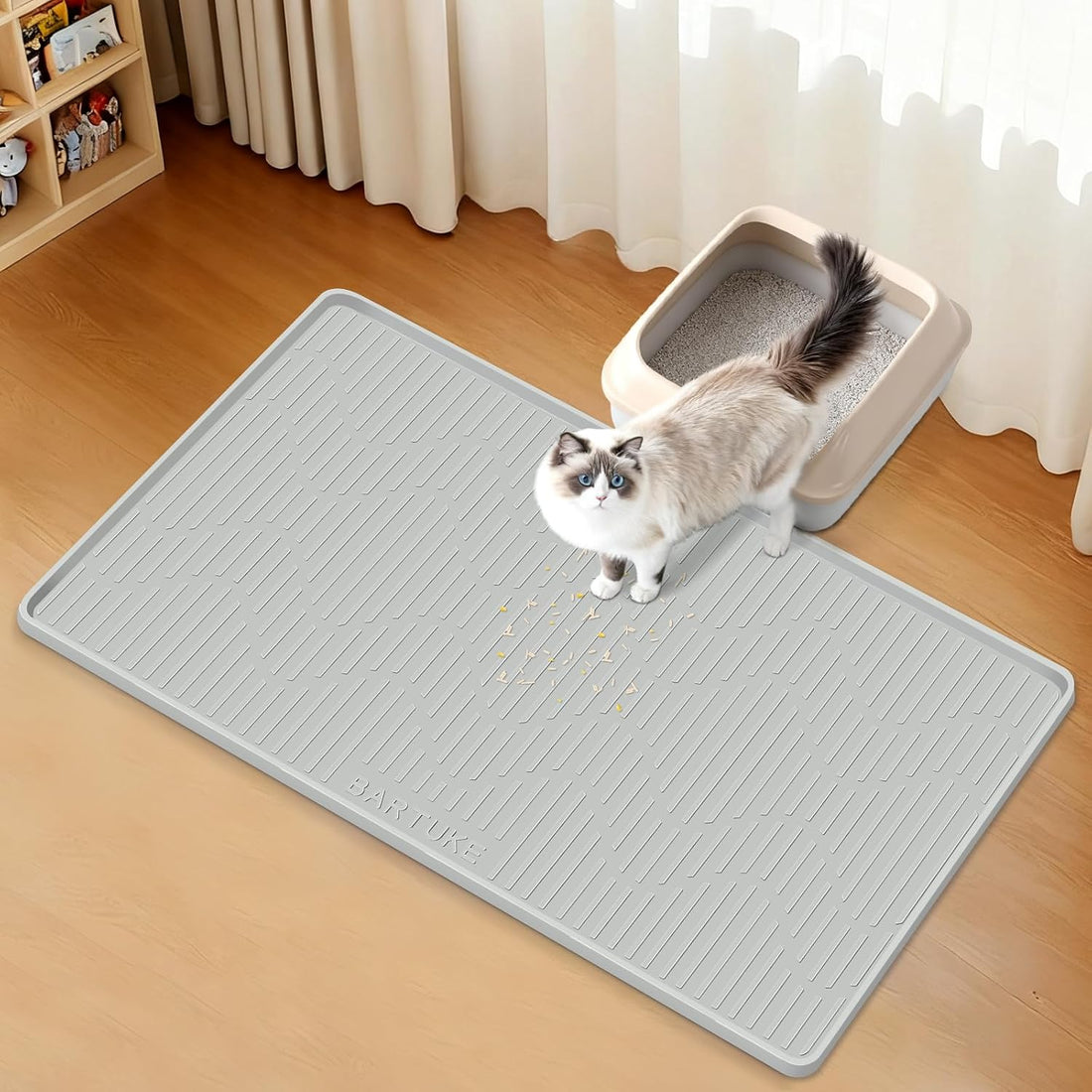 Silicone Cat Litter Box Mat 55"x 38" Extra Large Cat Rubber Mat