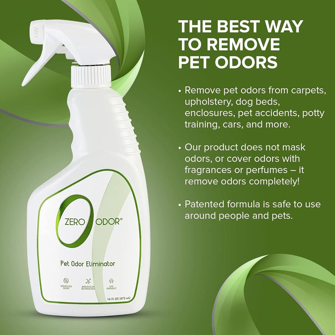 Zero Odor Pet Odor Eliminator, Air and Surface Odor Remover for Carpet
