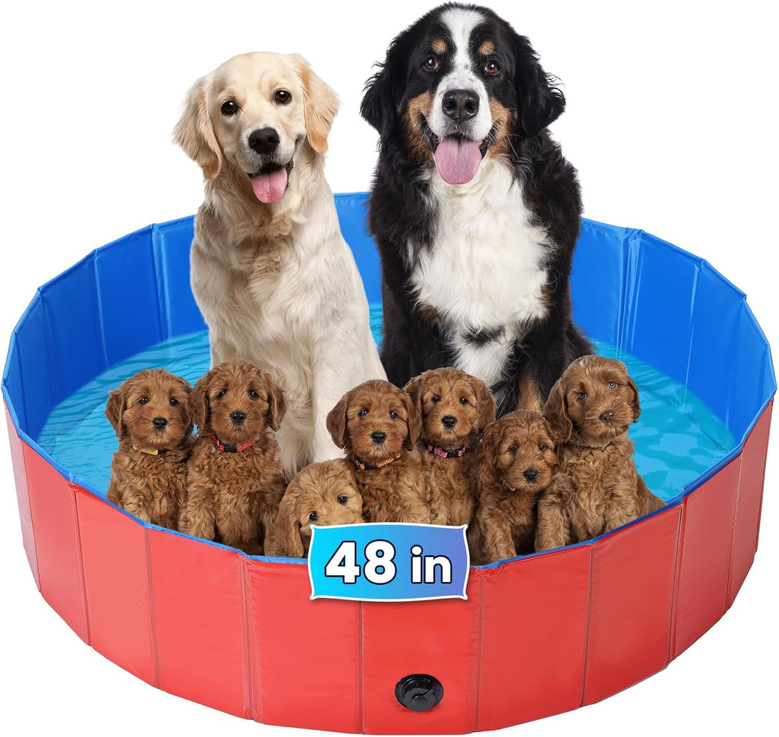 Large Foldable Dog Swimming Pool Pool, Whelping Box, 47.2" x 11.8"