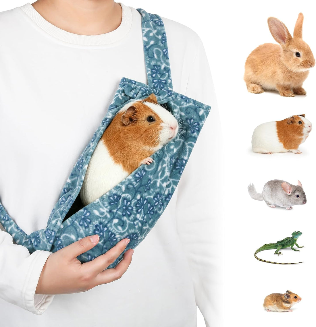 2-in-1 Bearded Dragon & Guinea Pig Sling Carrier