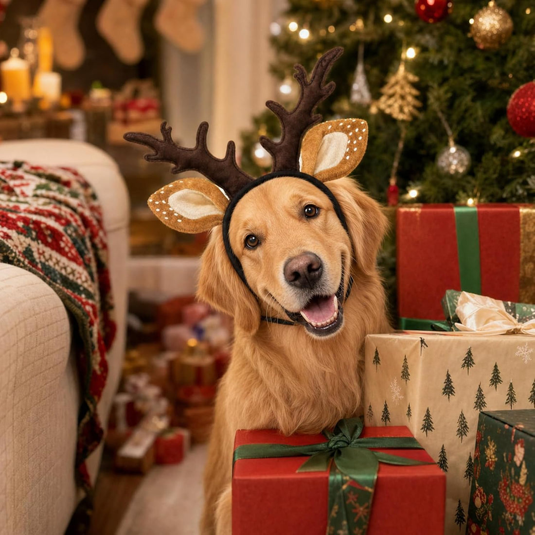 Dog Reindeer Antlers Headband Christmas Headband for Dogs
