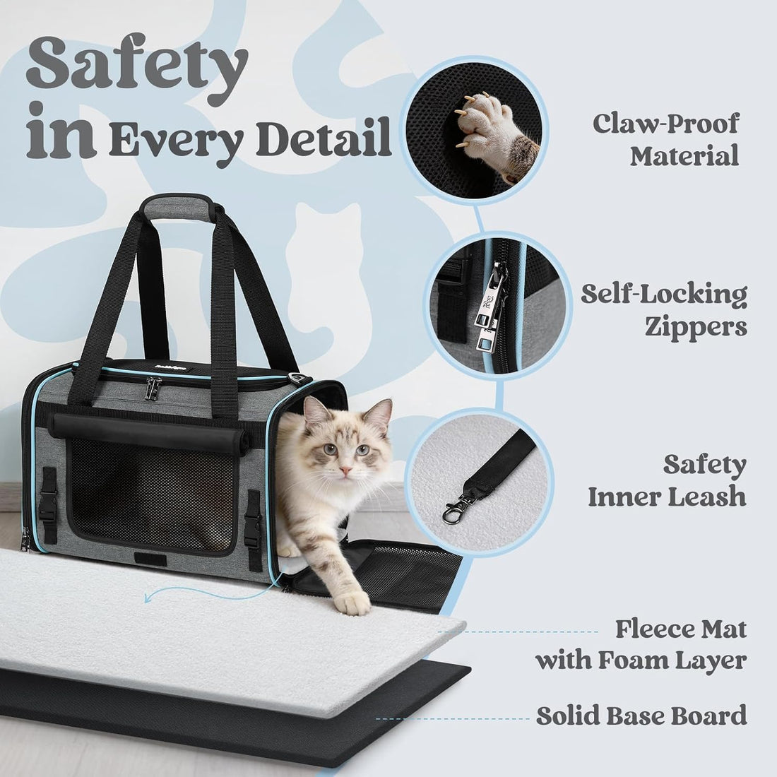 rabbitgoo Cat Carrier Soft with Rollable Flap