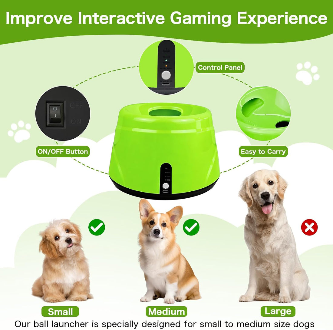Automatic Dog Ball Launcher -Adjustable Distance Settings Dog Ball