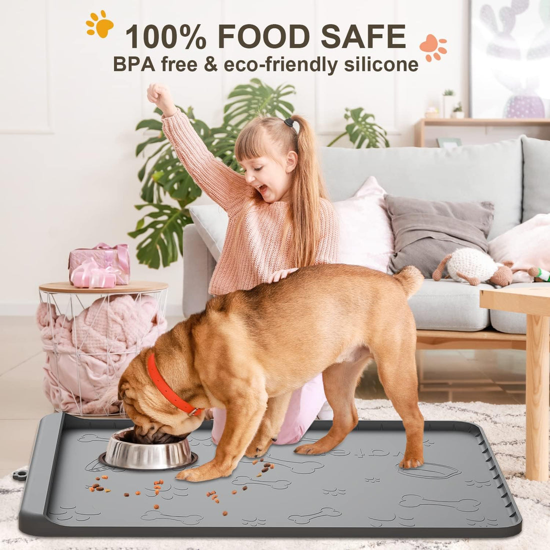Dog Food Mat - Silicone Dog Mat for Food and Water