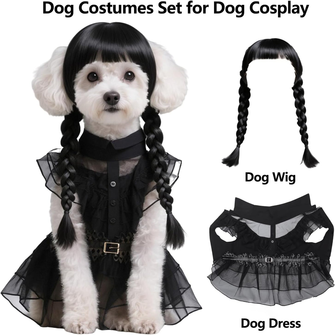 3pcs Halloween Dog Costumes for Medium Dogs Funny Set AN002M