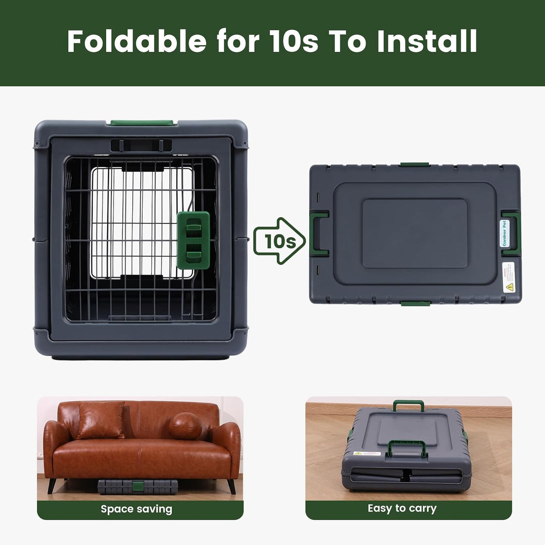 28 in Handle Basic Dog Crate for Indoor Use, Pet Kennel Cage