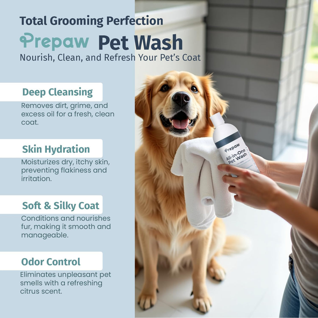 Pet Wash - 5 in 1 - Natural Ingredients - Gentle for Sensitive Skin