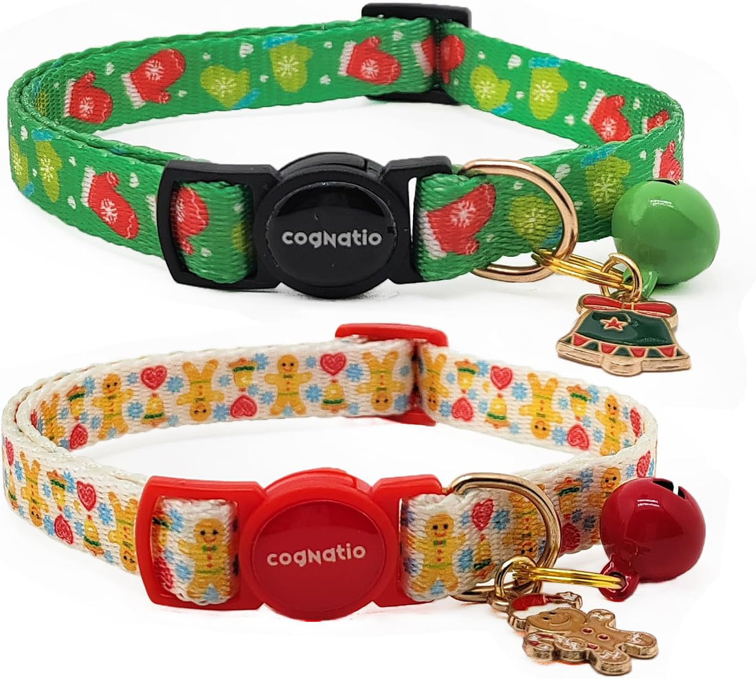 2 Pack Breakaway cat Collars with Bell,Safety Quick Release Pendant