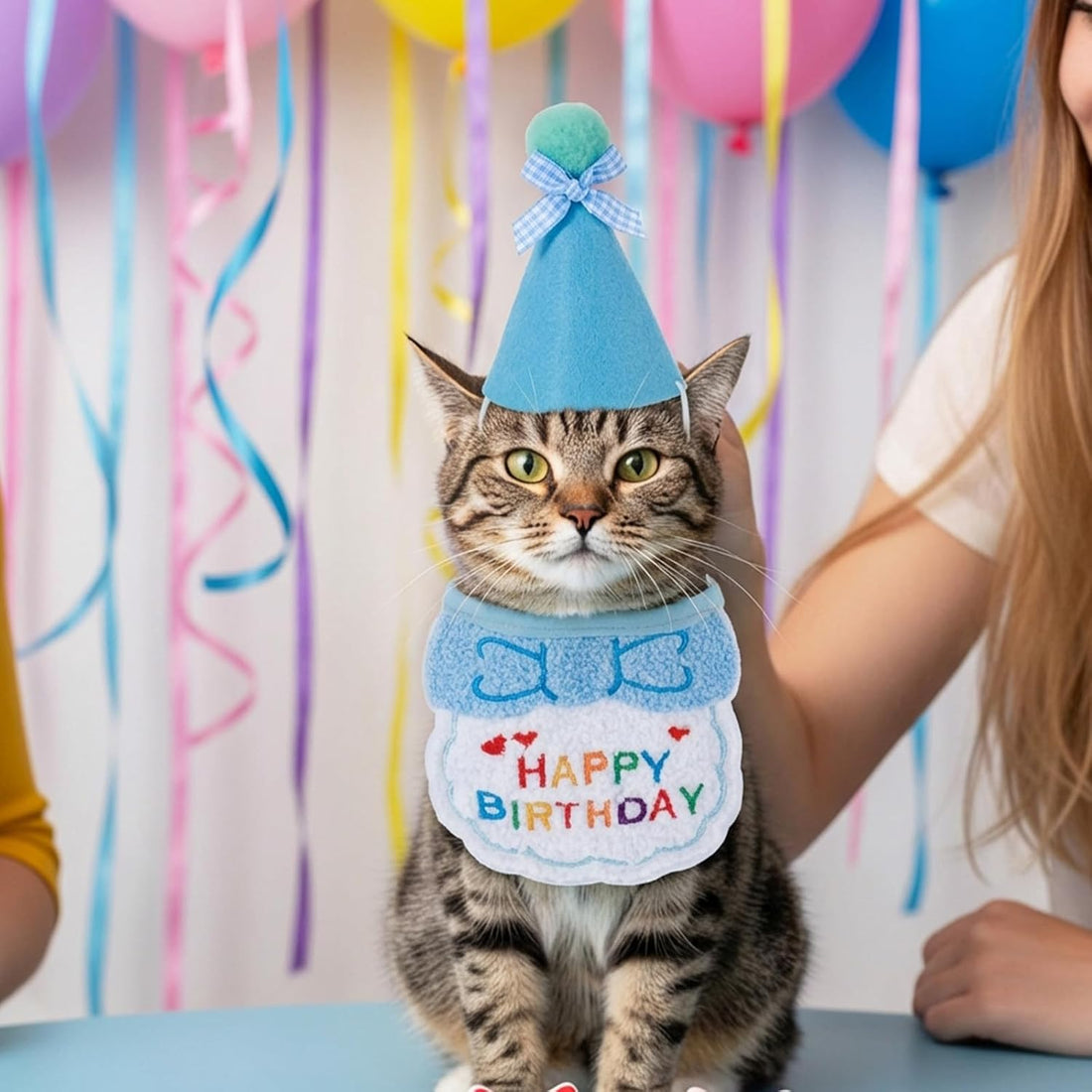 Tyqour Cat Birthday Hat Birthday Hats for Stuffed Animals Dog Party